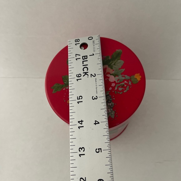 Original Pioneer Woman RED Tin Floral Canister Metal - Picture 10 of 10